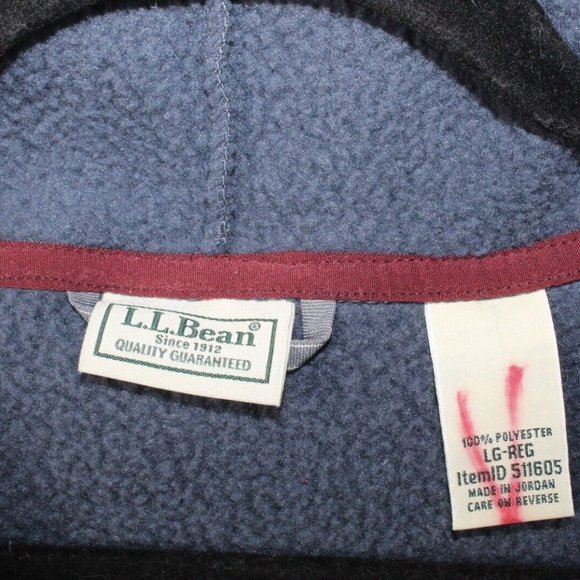 LL Bean Blue Polyester Half Zip High Neck Mountain Fleece Sweater Size L - Picture 4 of 8